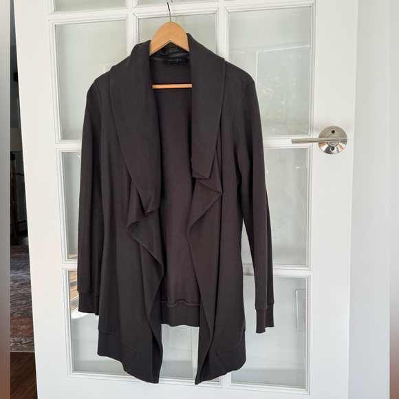 All Saints Sweaters - AllSaints cardigan with beautiful collar detail in deep charcoal gray size M